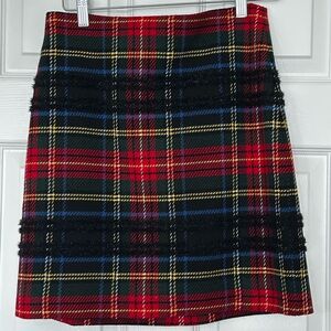 NWT J. Crew Stewart Plaid A-Line Skirt Sz 6